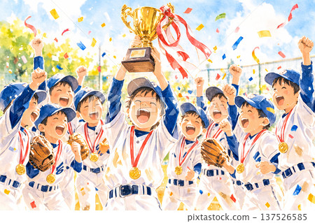 贏得棒球比賽的孩子們 137526585