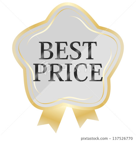 Luxurious spring promotional emblem in pale gray and gold Luxurious spring promotional emblem in pale gray and gold 137526770