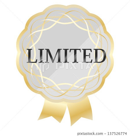 Luxurious spring promotional emblem in pale gray and gold Luxurious spring promotional emblem in pale gray and gold 137526774