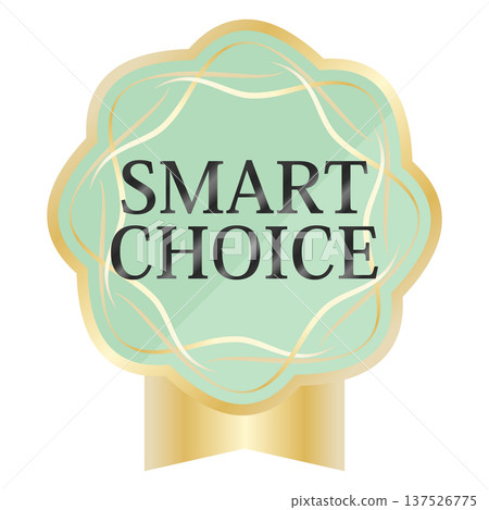 Luxurious spring promotional emblem in mint and gold 137526775
