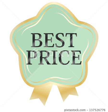 Luxurious spring promotional emblem in mint and gold Luxurious spring promotional emblem in mint and gold 137526776