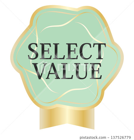 Luxurious spring promotional emblem in mint and gold Luxurious spring promotional emblem in mint and gold 137526779
