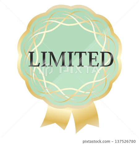 Luxurious spring promotional emblem in mint and gold Luxurious spring promotional emblem in mint and gold 137526780