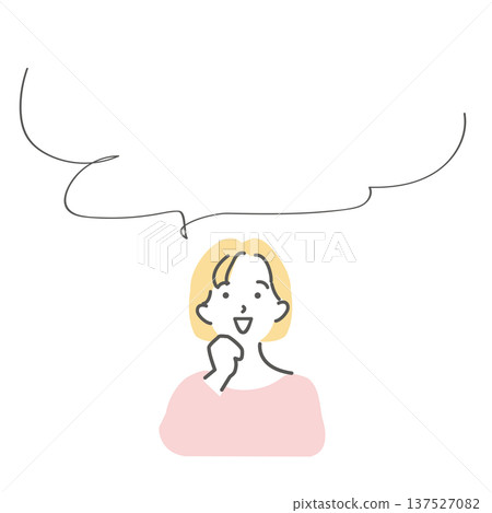 一位女性想像與想像2的插圖素材 137527082