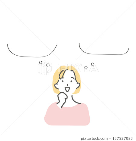 想像一下，想像一個女人的插畫素材 1 137527083