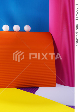 Abstract background of sheets of colored paper, for decoration, for text design, for template 137527791