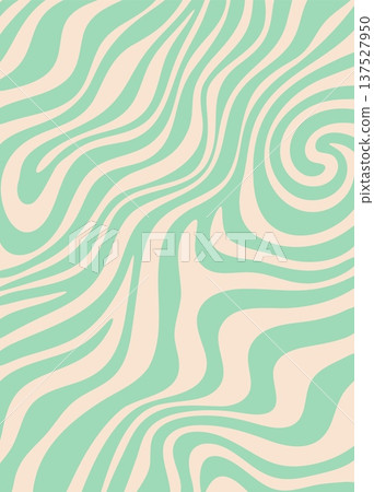 Funky wavy green line groovy pattern or wallpaper. Wavy line groovy print, distorted spiral retro pattern. Trippy funky background Funky wavy green line groovy pattern or wallpaper. Wavy line groovy print, distorted spiral retro pattern. Trippy funky background 137527950