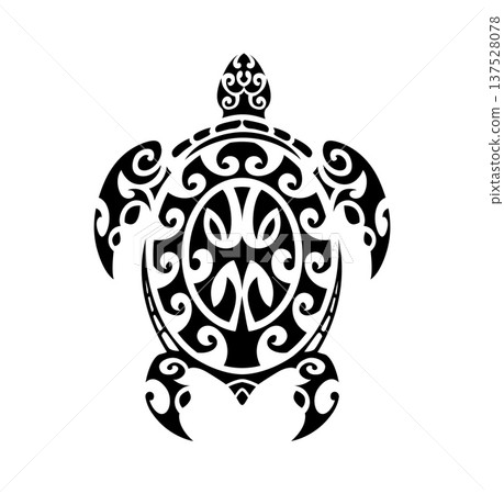 Maori sea turtle animal ethnic graphic tattoo or symbol. Polynesian tribe folk tattoo, Samoan ethnic abstract decoration. Maori warrior graphic print Maori sea turtle animal ethnic graphic tattoo or symbol. Polynesian tribe folk tattoo, Samoan ethnic abstract decoration. Maori warrior graphic print 137528078
