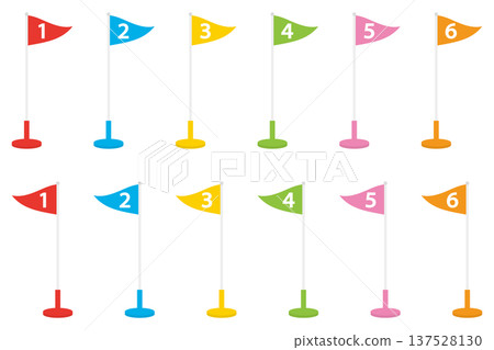 Finishing order flag illustration set 137528130