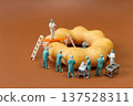 Miniature Medical Team Treating Donut Concept Scene 137528311