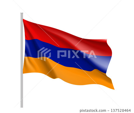 Armenia national flag, realistic vector illustration Armenia national flag, realistic vector illustration 137528464