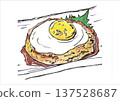 Fried egg hamburger illustration 137528687