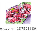 Meat sushi illustration 137528689