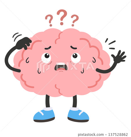 Confused Brain Character Illustration Confused Brain Character Illustration 137528862