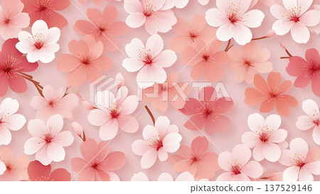 Seamless Sakura Floral Pastel Pattern in Soft Pink and Peach, Elegant 2D Vector Background Design for Textile, Stationery, Packaging, and Digital Use Seamless Sakura Floral Pastel Pattern in Soft Pink and Peach, Elegant 2D Vector Background Design for Textile, Stationery, Packaging, and Digital Use 137529146