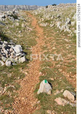 Hiking Path on Moon Mountain on Krk Island 137529154