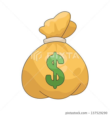 Illustration of money bag  137529290