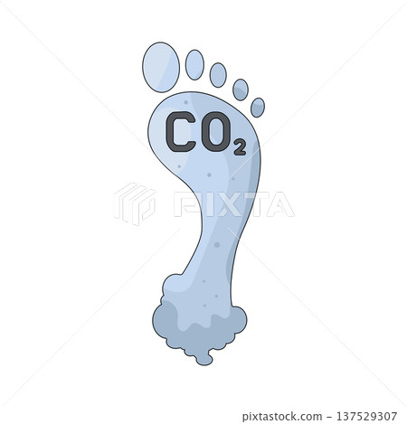 Illustration of Carbon footprint 137529307