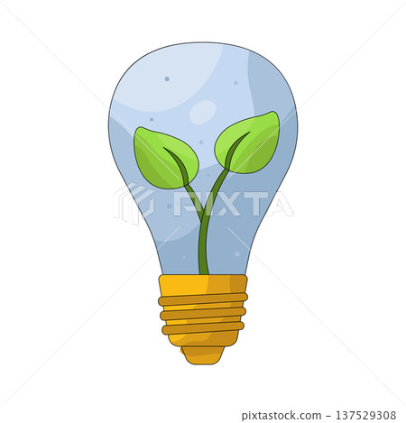 Illustration of green energy light bulb Illustration of green energy light bulb 137529308