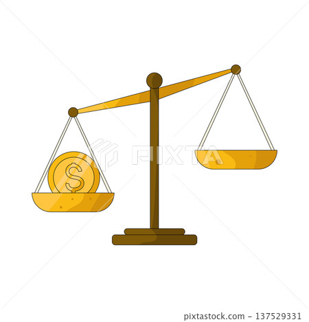 Illustration of Unbalanced scales Illustration of Unbalanced scales 137529331