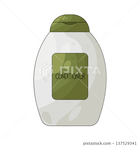 Illustration of hair conditioner bottle 137529341