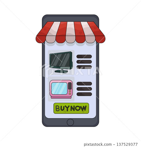 Illustration of electronic online shop Illustration of electronic online shop 137529377