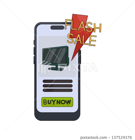 Illustration of electronic online shop 137529378