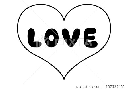 A simple line drawing of a LOVE heart symbol A simple line drawing of a LOVE heart symbol 137529431