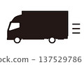 Silhouette of a big truck running 137529786