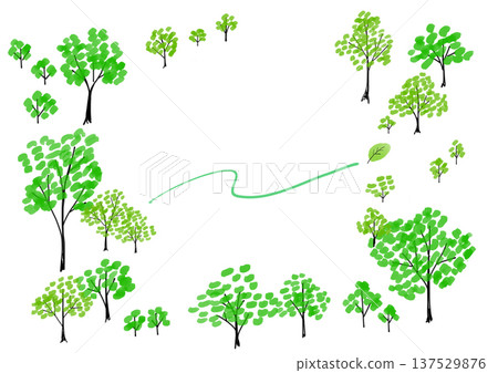 Forest frame and road background material natural forest illustration Forest frame and road background material natural forest illustration 137529876