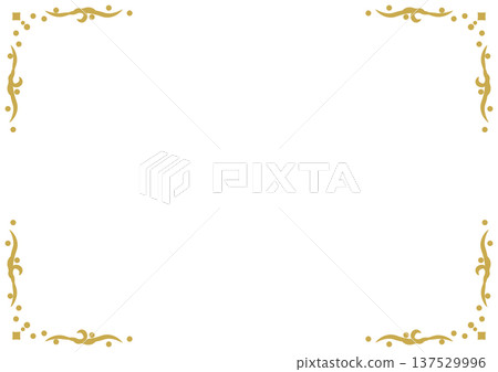 Gold decorative corner frame Gold decorative corner frame 137529996