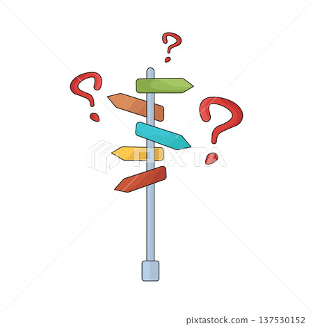 Illustration of Too many road signs 137530152