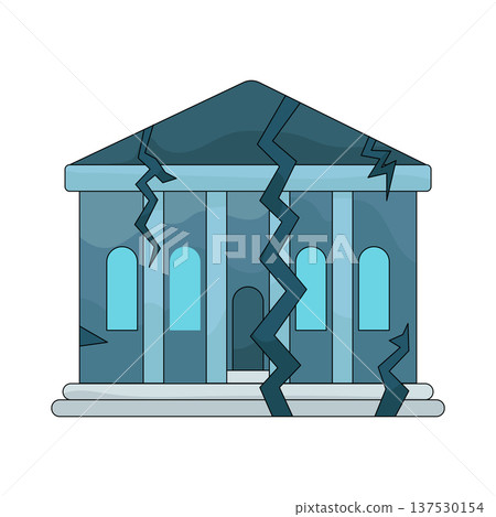 Illustration of broken bank 137530154