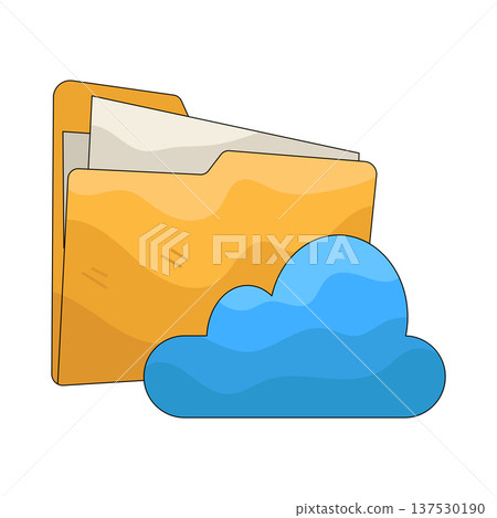 Illustration of cloud folder Illustration of cloud folder 137530190