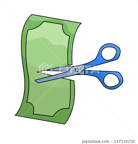 Illustration of money cut 137530250