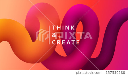 Abstract background with 3d fluid dynamic shapes and vibrant gradients. Modern banner design with wavy liquid tubes. Creative vector illustration for banner, cover or social media Abstract background with 3d fluid dynamic shapes and vibrant gradients. Modern banner design with wavy liquid tubes. Creative vector illustration for banner, cover or social media 137530288