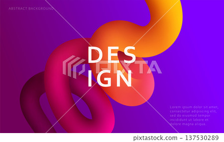 Abstract background with 3d fluid dynamic shapes and vibrant gradients. Modern banner design with wavy liquid tubes. Creative vector illustration for banner, cover or social media Abstract background with 3d fluid dynamic shapes and vibrant gradients. Modern banner design with wavy liquid tubes. Creative vector illustration for banner, cover or social media 137530289