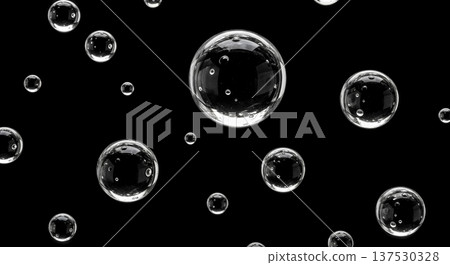 transparent water bubbles drops liquid texture black background soda fizzy drink oxygen air purity clean hygiene freshness abstract pattern wet gel soap 137530328