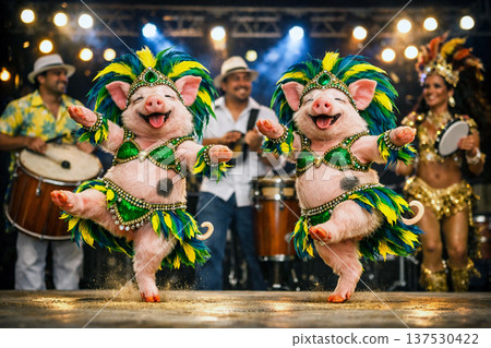 跳著森巴舞的小豬 137530422