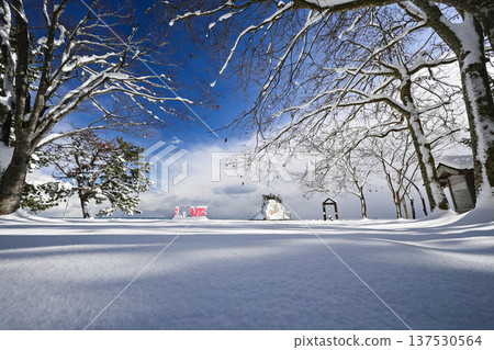 Snow scene on the island of Mitsuke 137530564