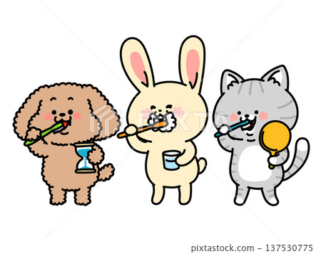 A trio of special toothpaste styles for dogs, cats, and rabbits A trio of special toothpaste styles for dogs, cats, and rabbits 137530775