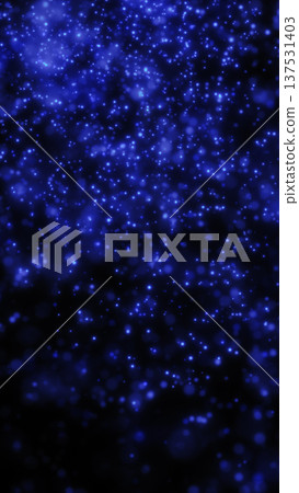 Blue glowing particles floating in dark space, dreamy bokeh starfield abstract background 137531403