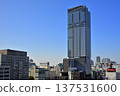 The skyscrapers of Sakae, Nagoya (The Landmark Nagoya Sakae) soaring under the blue sky and the cityscape 3 137531600