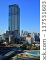 The skyscrapers of Sakae, Nagoya (The Landmark Nagoya Sakae) soaring under the blue sky and the cityscape 6 137531603