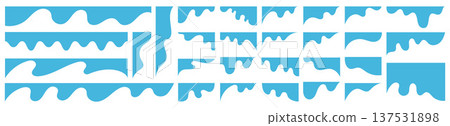 Abstract wave border shapes, and paint drip blobs set, fluid banner elements, curved frames, liquid in a vector illustration Abstract wave border shapes, and paint drip blobs set, fluid banner elements, curved frames, liquid in a vector illustration 137531898