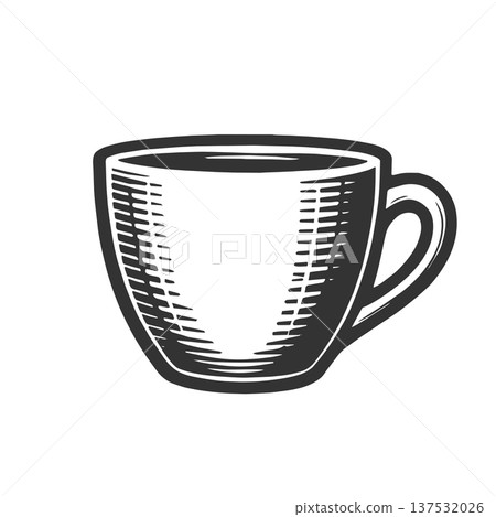 Coffee Cup engraving sketch raster illustration Coffee Cup engraving sketch raster illustration 137532026