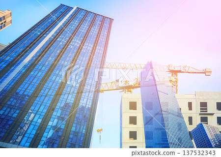 Construction of complex of residential elite class skyscrapers. Construction of skyscraper  137532343