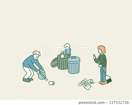People picking up trash People picking up trash 137532726