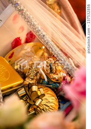 Luxury Baby Shower Gift Basket with Golden Chocolate Boots and Roses Luxury Baby Shower Gift Basket with Golden Chocolate Boots and Roses 137532856