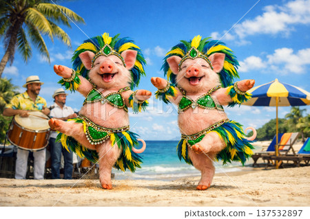 跳著森巴舞的小豬 137532897